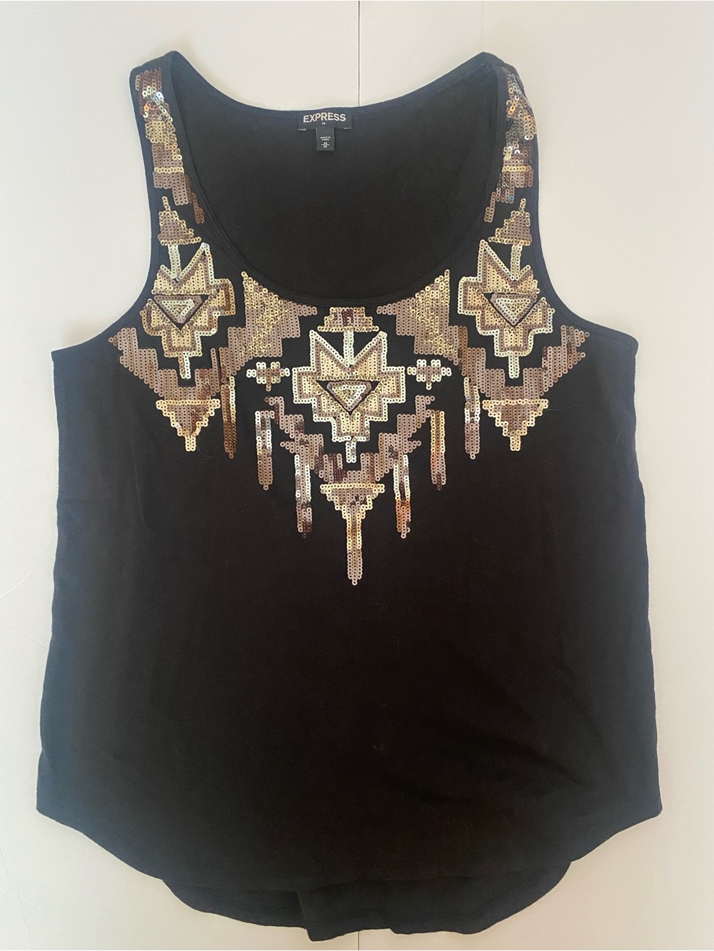 Express sequined tank top